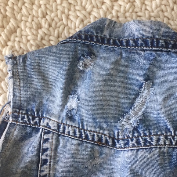 Distressed Denim Vest - Picture 5 of 6